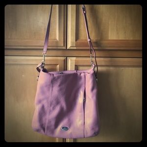 Coach light pink leather shoulder bag